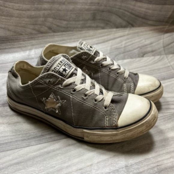 Converse Sneakers‎ Shoes Women's 8 Gray Top Canvas Lace Up Distressed Low CTAS - Picture 9 of 14